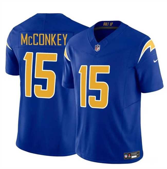 Youth Los Angeles Chargers #15 Ladd McConkey Royal 2024 Draft F.U.S.E Vapor Limited Stitched Jersey Dzhi->youth nfl jersey->Youth Jersey